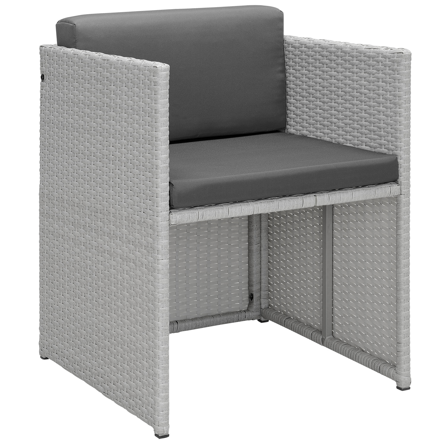CASA.PRO® POLY RATTAN SITZGRUPPE TISCH + 4 STÜHLE LOUNGE ...